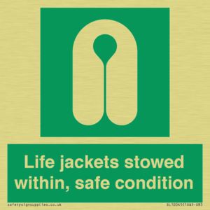 Life jackets stowed within
